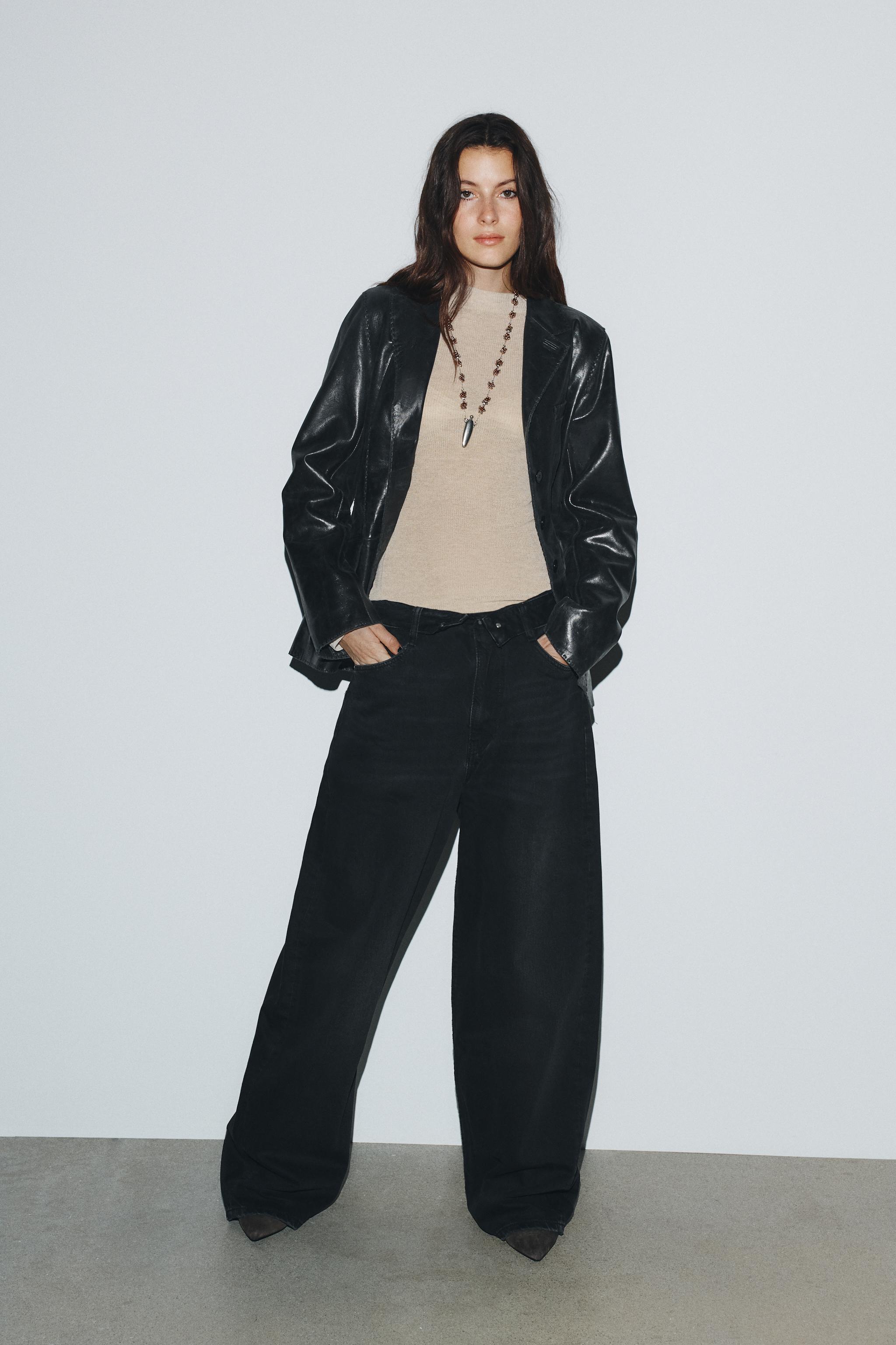 TRF MID-RISE FOLDED WAISTBAND JEANS